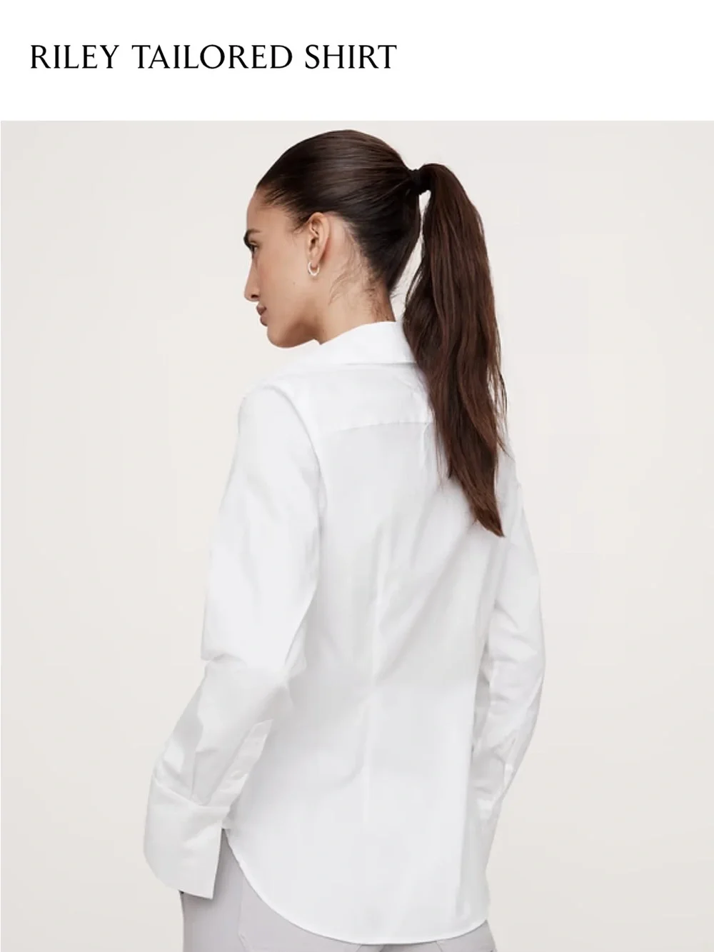 NWT Banana Republic White Long-Sleeve Button-Up Shirt